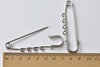 Silvery Gray Kilt Shawl Pins Four Loops Safety Brooches Set of 10 A8845