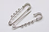 Silvery Gray Kilt Shawl Pins Four Loops Safety Brooches Set of 10 A8845