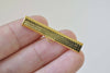 50 pcs Gold Tone Ribbon Ends Clamps Fasteners Clasps 35mm A8846