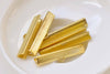 50 pcs Gold Tone Ribbon Ends Clamps Fasteners Clasps 35mm A8846