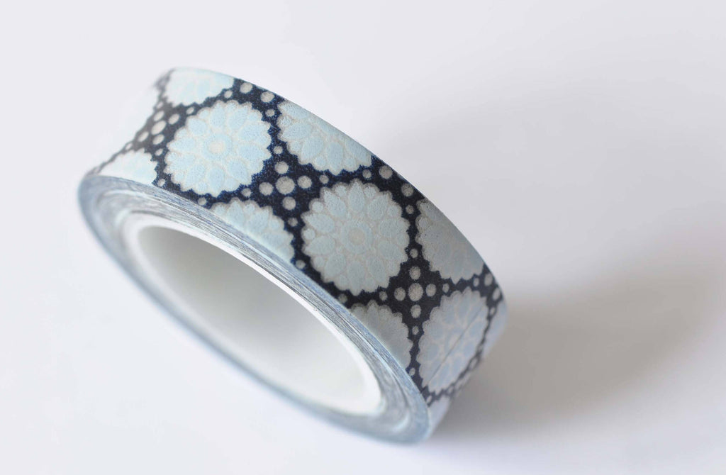 Fancy Flower Adhesive Washi Tape 15mm Wide x 10M Roll A12445