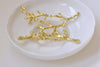 Shiny Gold Twig Pendants Branch Connectors Set of 10 A8860
