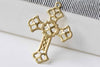 20 pcs Raw Brass Filigree Cross Charms Stamping Embellishments A8963