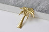 10 pcs Silver/Raw Brass Coconut Palm Tree Pendants Embellishments