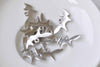 30 pcs Antique Silver Lovely Fox Charms 10x20mm A8978