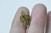 10 pcs Antique Gold Leaf Charms 13x21mm A8981