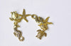 Antique Gold Ocean Creature Kit Charms Pendants Set of 10 A8985