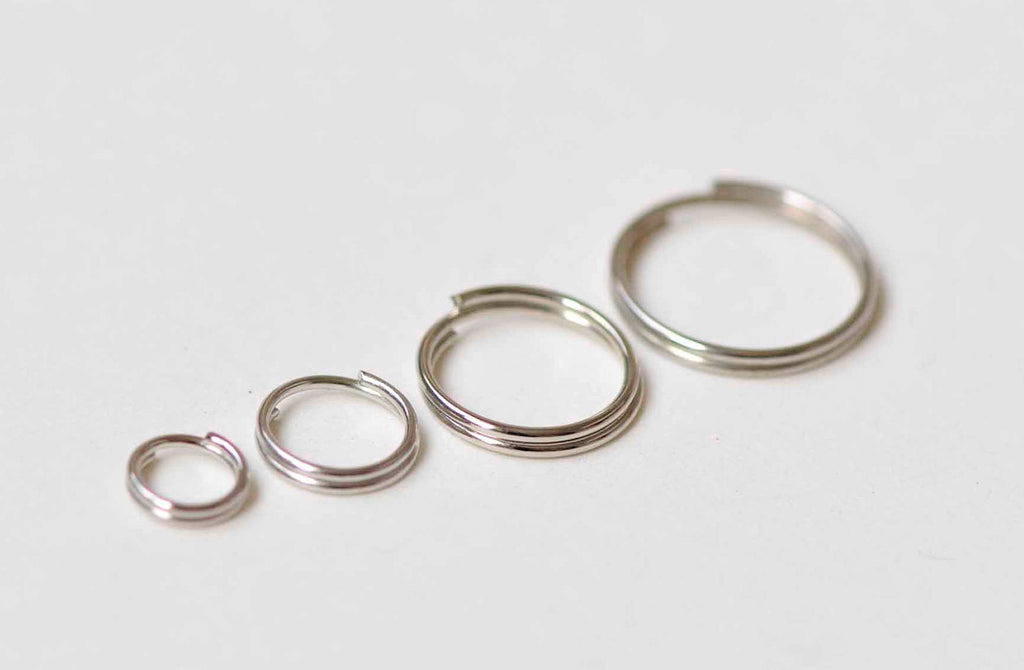 200 pcs Silvery Gray Nickel Tone Split Rings 5mm/7mm/10mm/12mm
