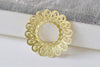 10 pcs Raw Brass Round Flower Ring Embellishments 29mm A8861