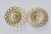 20 pcs Raw Brass Round Sunflower Floral Stampings 22mm A8862