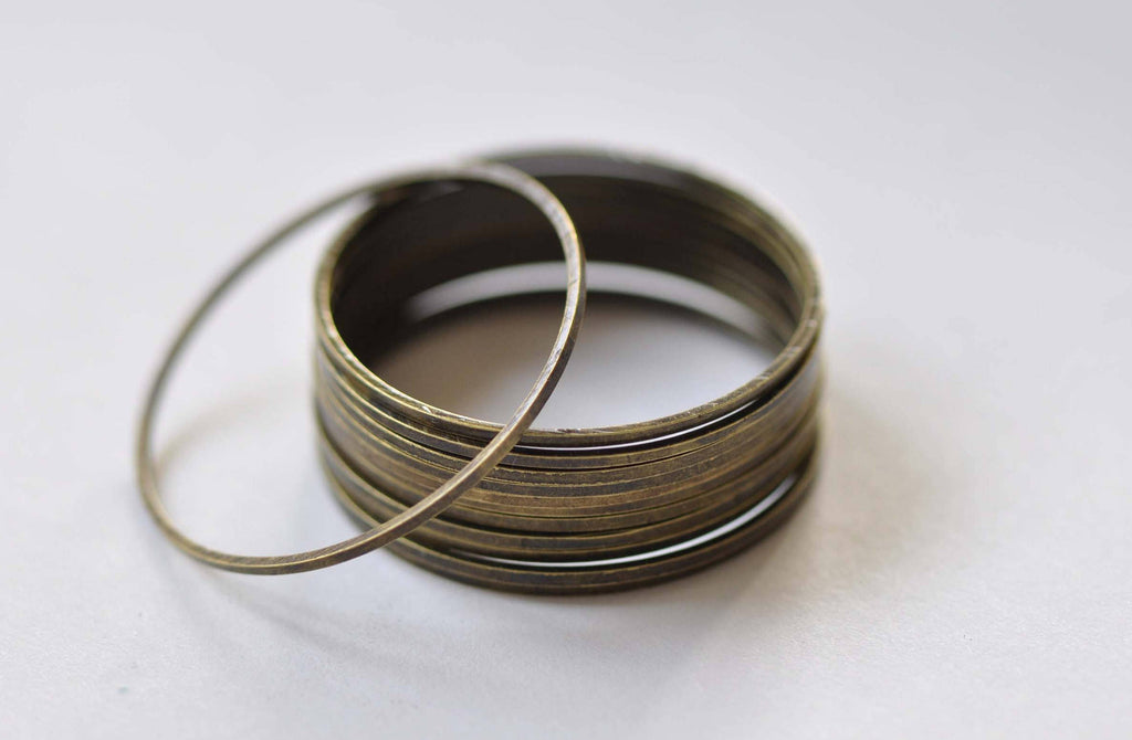 Large Brass Seamless Rings Antique Bronze Finish 25mm Set of 20 A8863