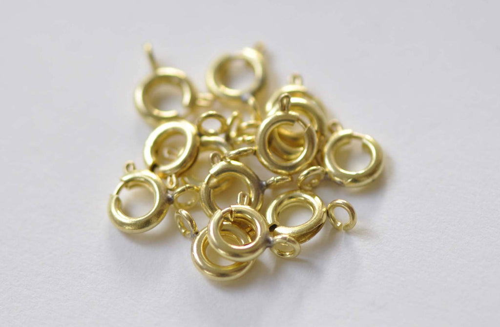 Raw Brass Spring Ring Clasps 6mm Set 50 A8867