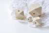 Faceted Geometric Wood Beads Wooden Findings Set of 20