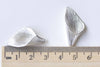 6 pcs Matte Silver Plated Brass Calla Lily Flower Bead Caps 16x29mm A8888