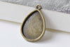 10 pcs Antique Bronze/Silver Teardrop Cabochon Base Tray