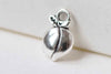 20 pcs Antique Silver Peach Fruit Charms 8x14mm A8996