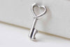 20 pcs Antique Silver Heart Key Charms 7x15mm A9000