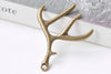 6 pcs Antique Bronze Antler Deer Horn Pendants Charms A9002
