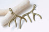 6 pcs Antique Bronze Antler Deer Horn Pendants Charms A9002