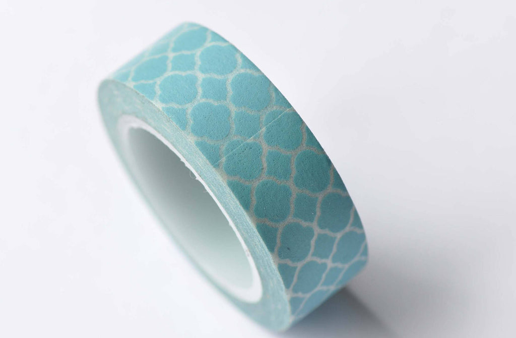 Blue Pattern Washi Tape Scrapbook Supply 15mm x 10M Roll A12727