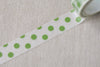 Green Polka Dots Adhesive Washi Tape 15mm Wide x 10M Roll A12529
