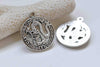 10 pcs Antique Silver Dragon Ring Round Charms 23mm A8908