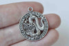 10 pcs Antique Silver Dragon Ring Round Charms 23mm A8908