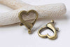 10 pcs Antiqued Bronze Heart Lobster Clasps 22x27mm A8913