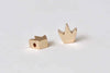 Silver/Anti Tarnish 24K Champagne Gold Tiny Princess Crown Spacer Beads