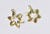 20 pcs Raw Brass Cut Out Leaf Floral Charms Stamping 14mm A8962