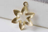 20 pcs Raw Brass Cut Out Leaf Floral Charms Stamping 14mm A8962
