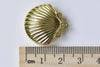4 pcs Anti Tarnish 24K Gold Scallop Shell Photo Locket Pendants A8969