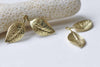 20 pcs Raw Brass Two Leaf Branch Charms Stamping Embellishments A8970