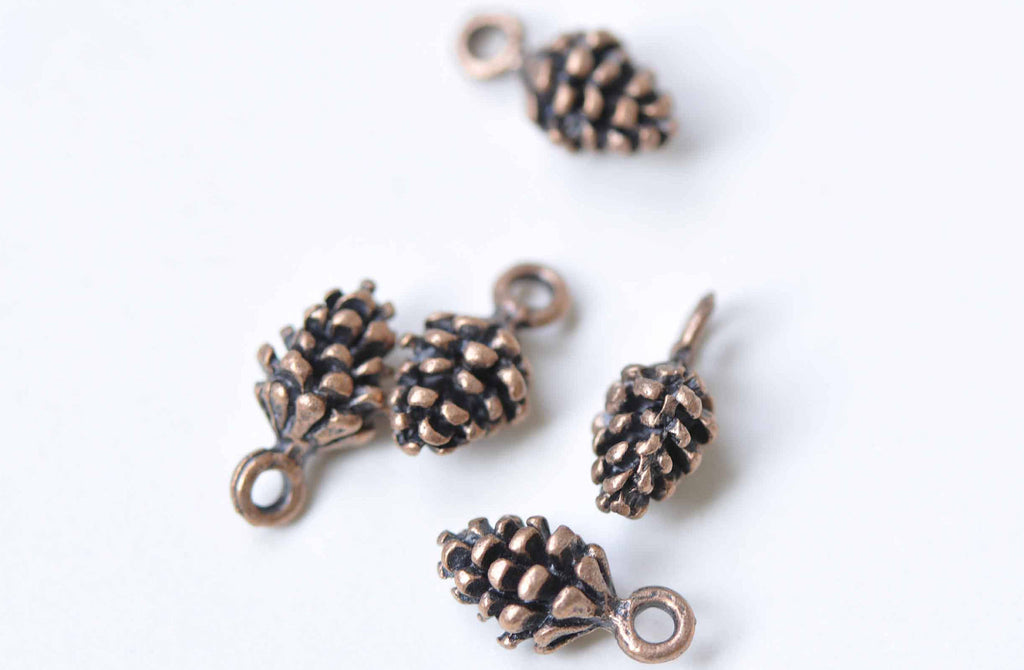 20 pcs Antique Copper Acorns Pinecone Charms Pendants 5x15mm A8979