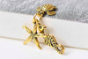Antique Gold Ocean Creature Kit Charms Pendants Set of 10 A8985
