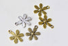 20 pcs Antique Silver/Bronze/Gold 6 Leaf Flower Charms 14mm