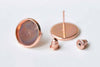 10 sets Anti Tarnish Rose Gold Ear Stud Earring Posts Bezel 8mm-16mm