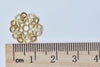 30 pcs Raw Brass Filigree Flower Round Embellishments 15mm A9033