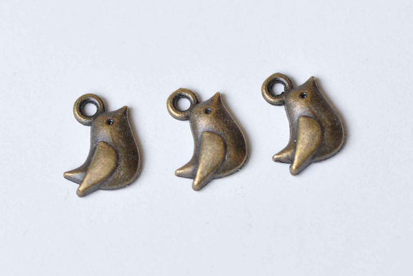 20 pcs Antique Bronze Lovely Bird Charms 8x11mm A9046