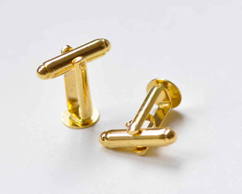 10 pcs Gold Cufflinks Blanks 6mm/8mm10mm/12mm Pad