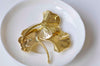 10 pcs Shiny Gold Gingko Gingkgo Leaf Connector Pendants A9013