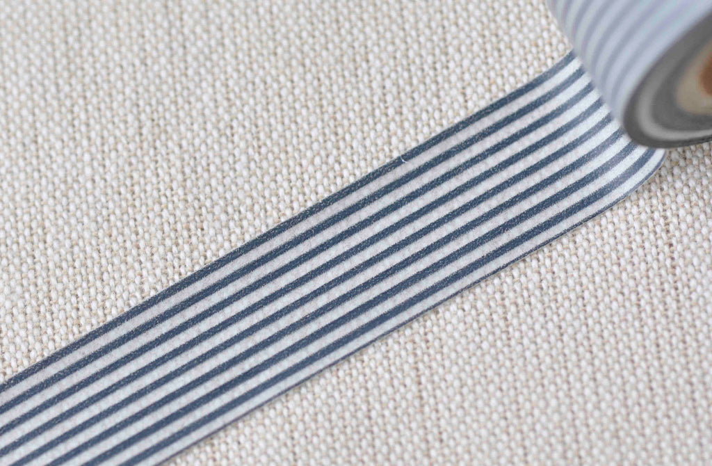 Black Stripes Deco Adhesive Washi Tape 15mm Wide x 5M Roll A12845