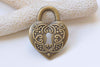 10 pcs Antique Bronze Vintage Lock Pendants Charms 28x38mm A3976