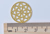 20 pcs Raw Brass Filigree Flower Round Embellishments 21.5mm A9032