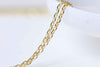 16ft (5m) Gold Tone Brass Textured Oval Cable Chain 1.5mm A9035