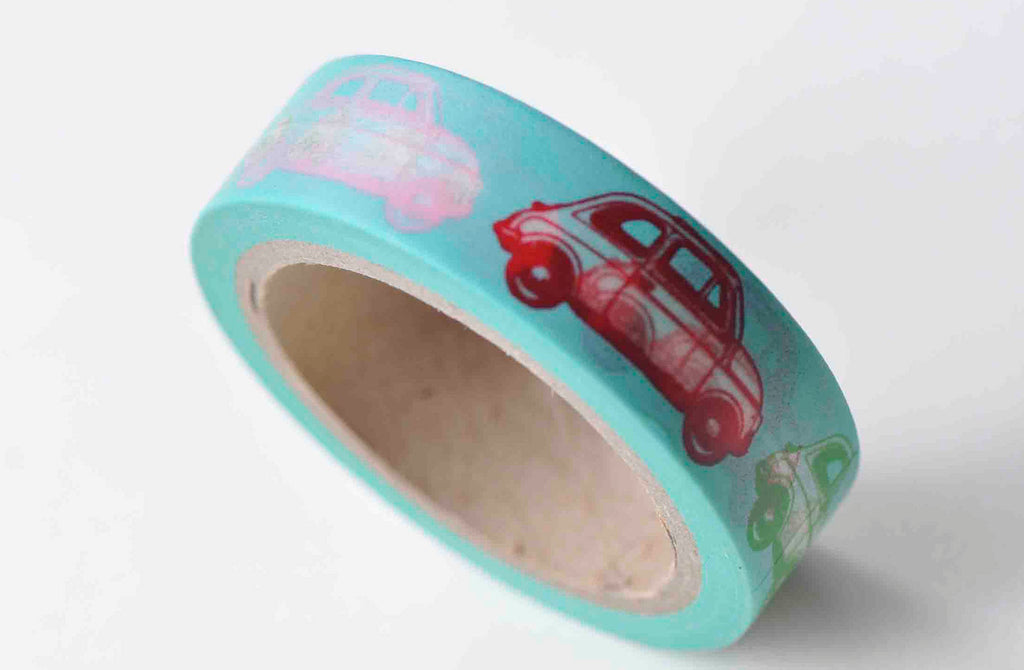 Lovely Car Self-Adhesive Washi Tape 15mm Wide x 10M Roll A12919
