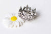 10 pcs Antique Silver Crown Ring Charms 16mm A2207