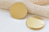 20 pcs Raw Brass Flat Round Blank Disc Thick Charms 1 inch 25mm A2353