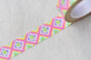 Colorful Grid Pattern Washi Tape Journal Supplies 15mm x 10M Roll A12975