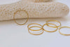 50 pcs Gold Tone Brass Seamless Rings 14mm 25 Gauge A3511